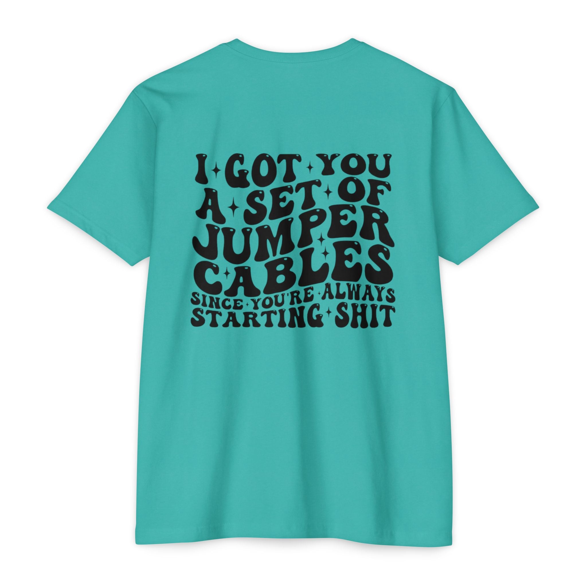 Graphic T-Shirt — “I Got You A Set Of Jumper Cables” Retro Smiley Tee