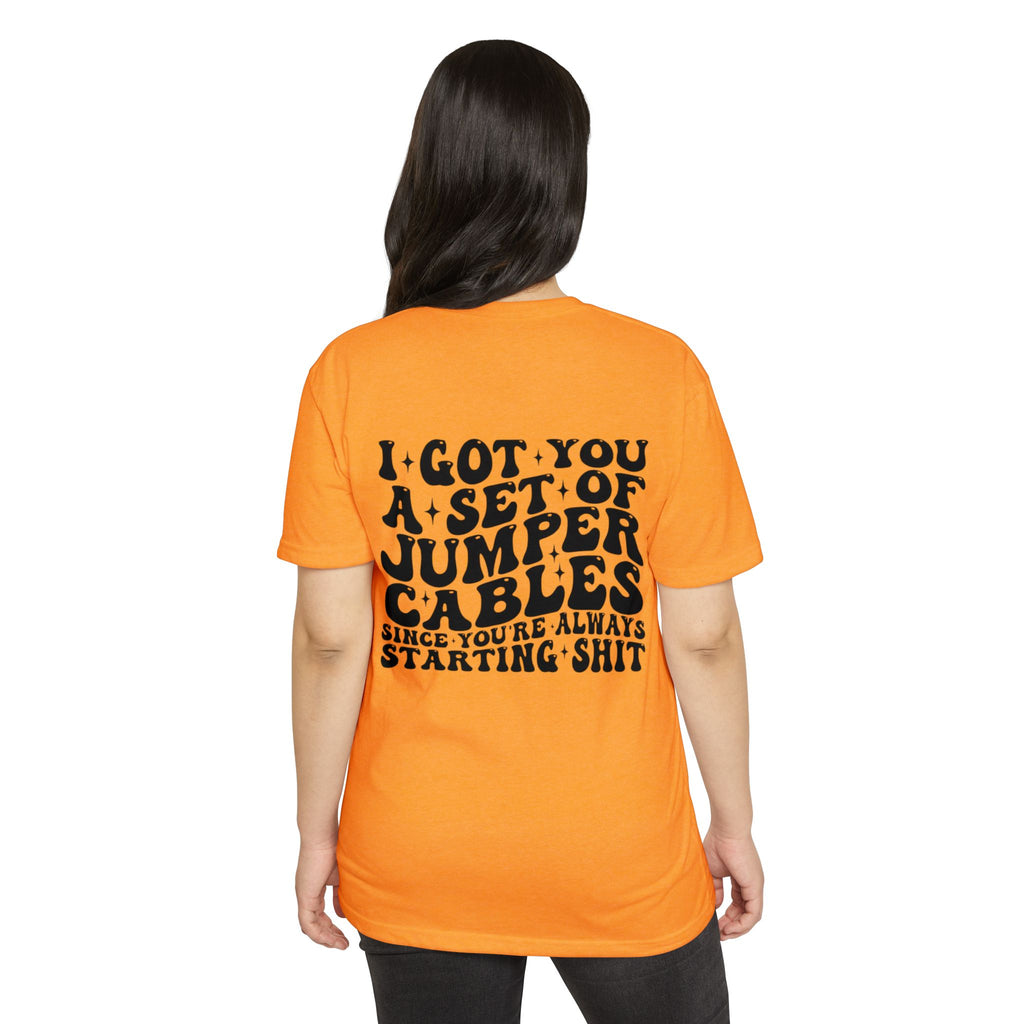 Graphic T-Shirt — “I Got You A Set Of Jumper Cables” Retro Smiley Tee
