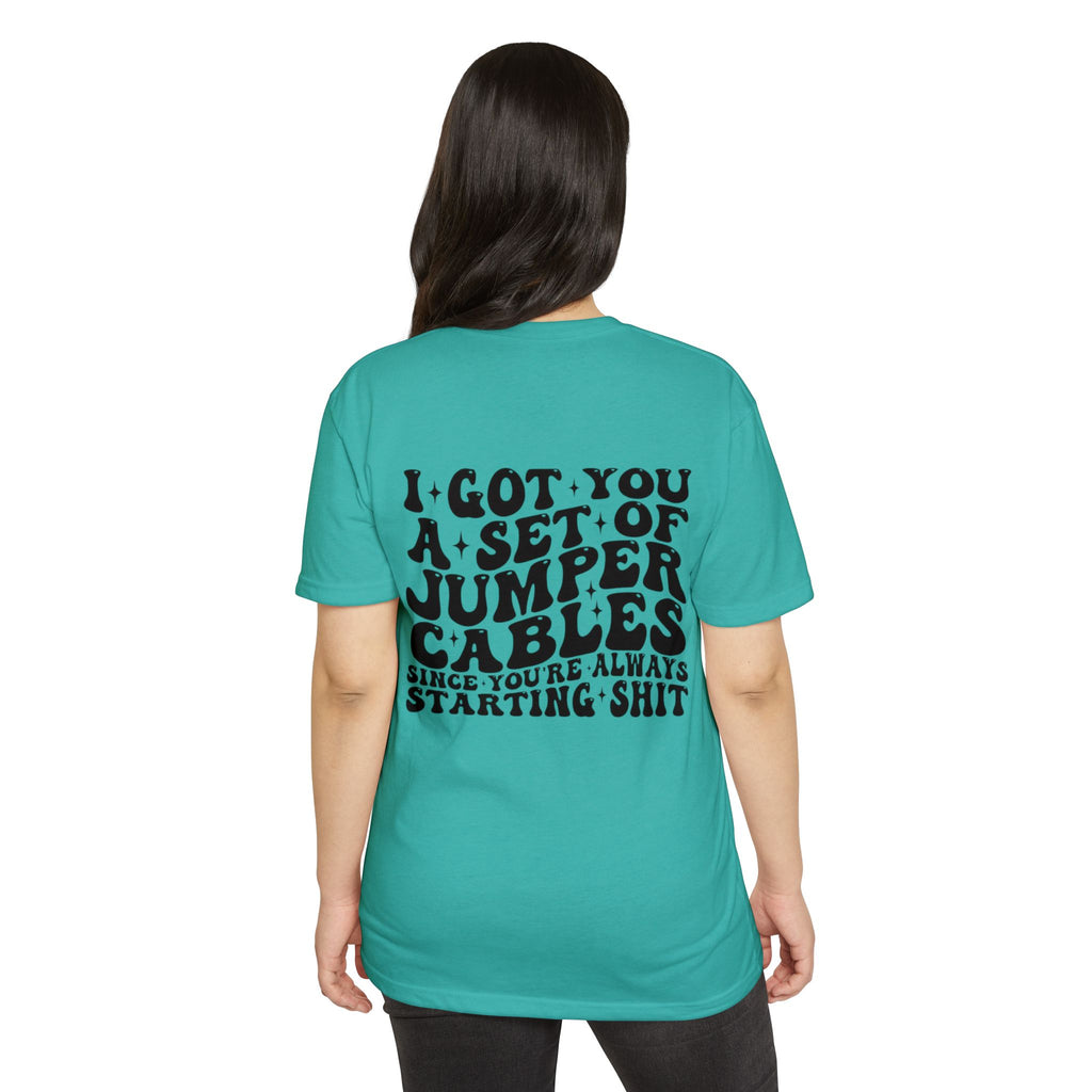 Graphic T-Shirt — “I Got You A Set Of Jumper Cables” Retro Smiley Tee