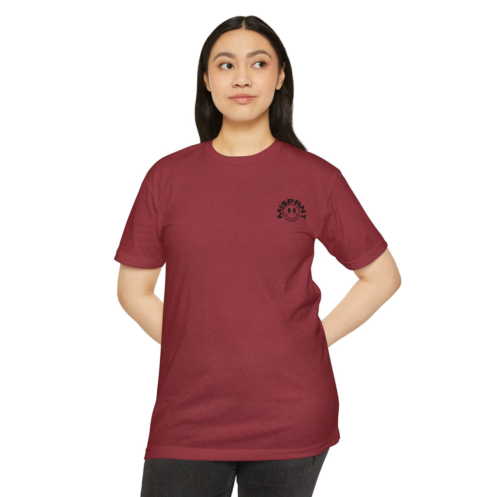 Never Looking Back Graphic T-Shirt — Funny Retro Smiley Quote Tee