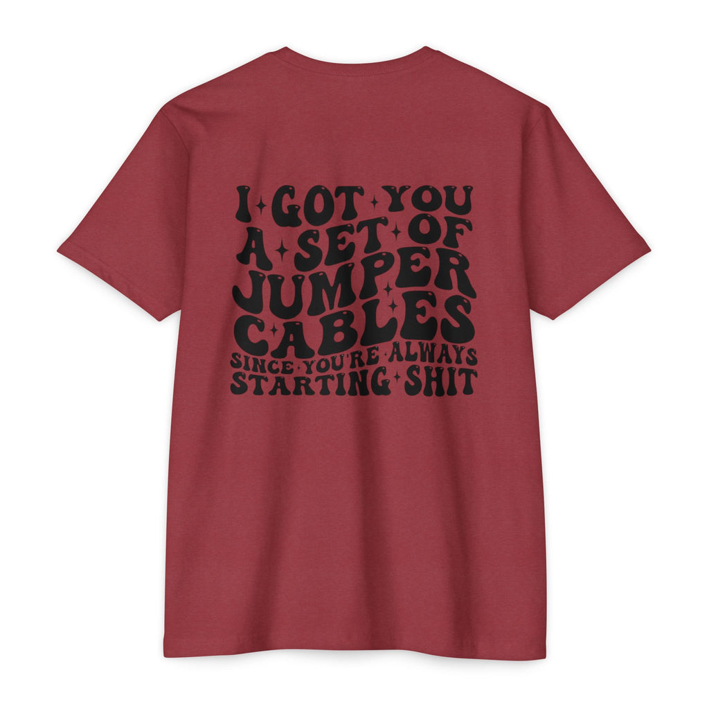 Graphic T-Shirt — “I Got You A Set Of Jumper Cables” Retro Smiley Tee