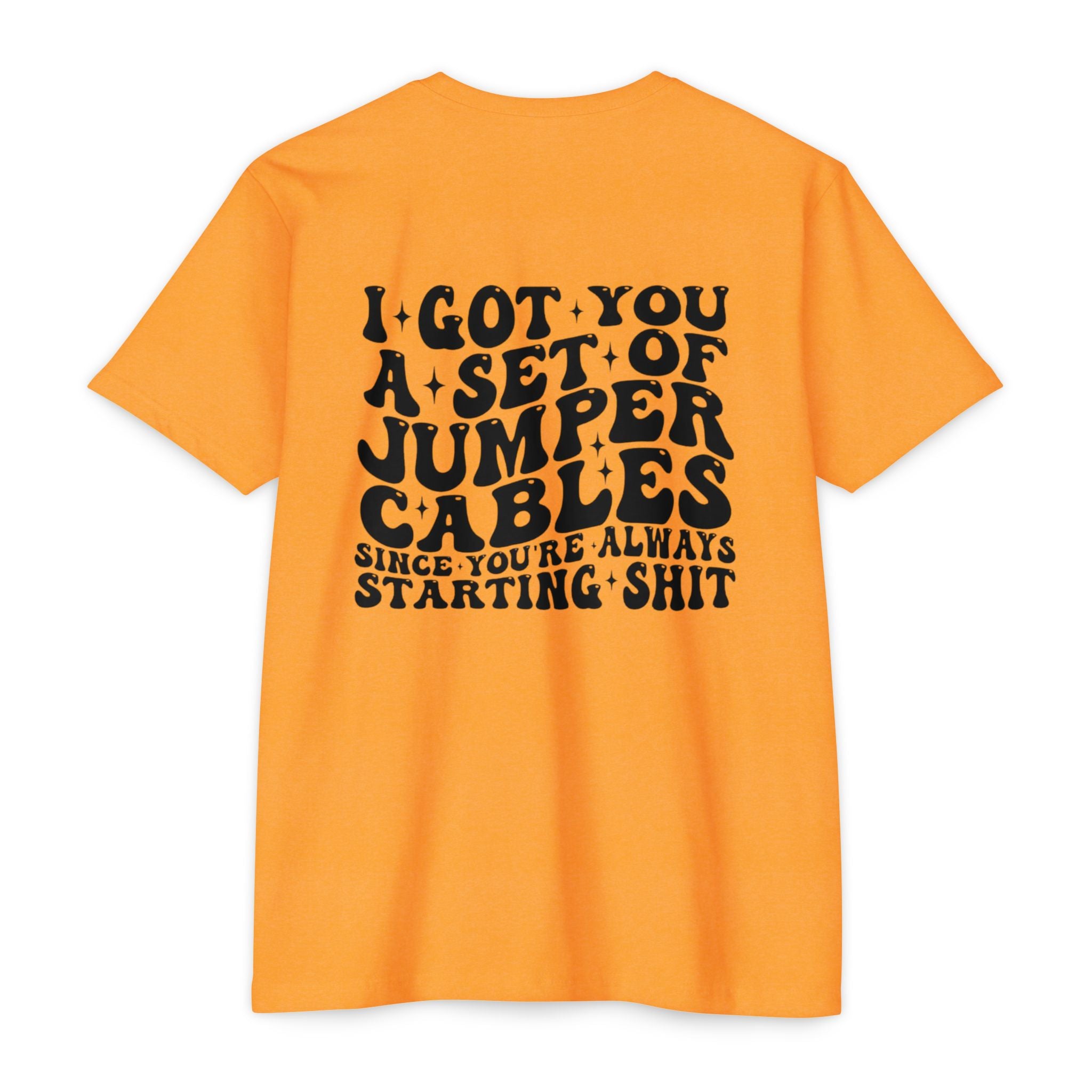 Graphic T-Shirt — “I Got You A Set Of Jumper Cables” Retro Smiley Tee