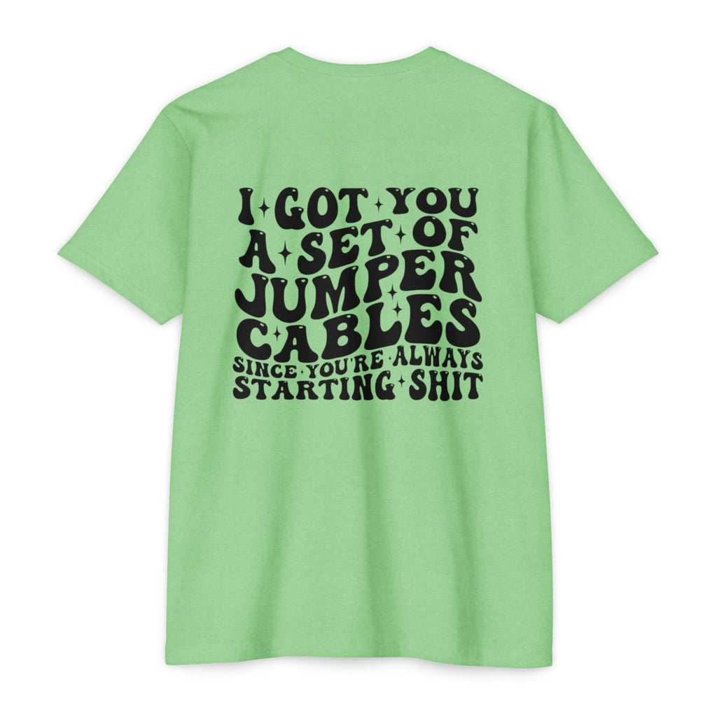Graphic T-Shirt — “I Got You A Set Of Jumper Cables” Retro Smiley Tee