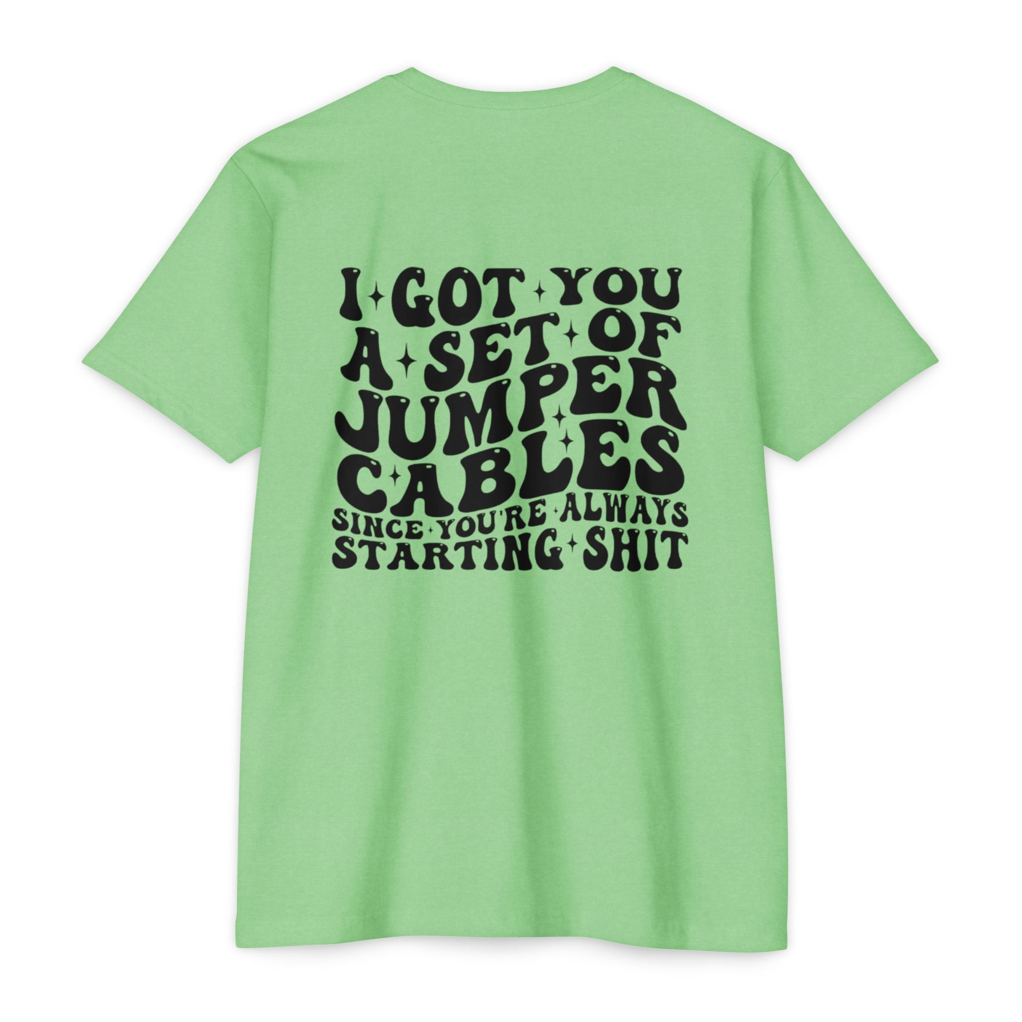 Graphic T-Shirt — “I Got You A Set Of Jumper Cables” Retro Smiley Tee
