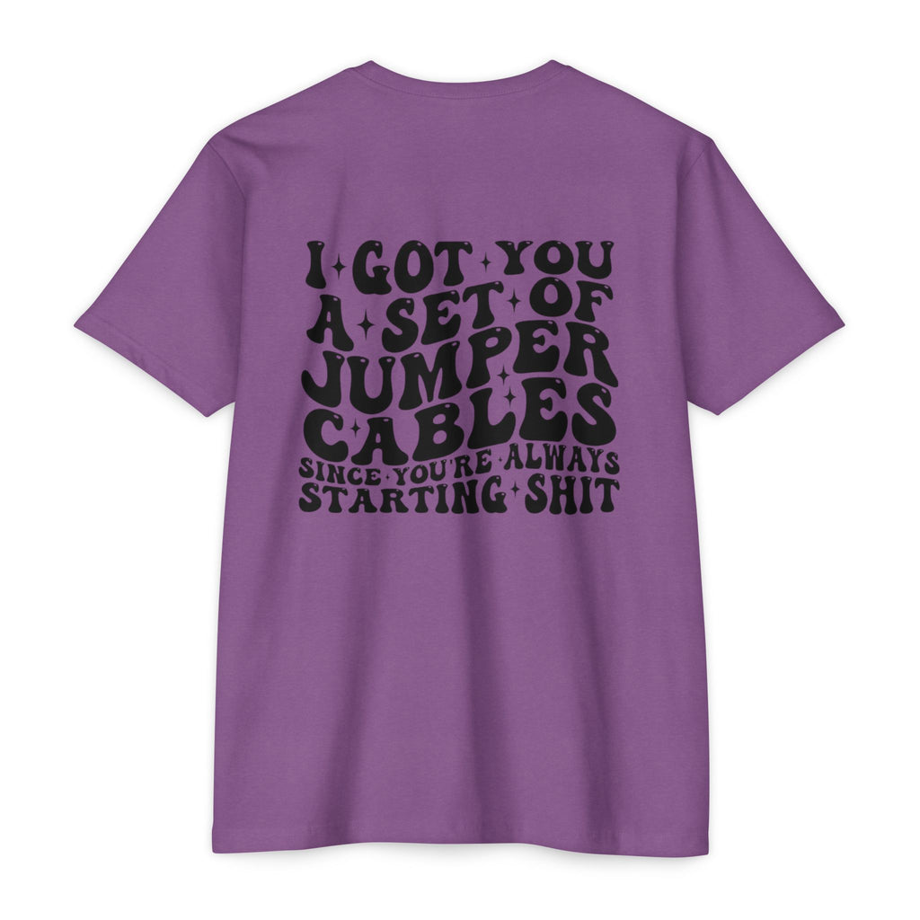 Graphic T-Shirt — “I Got You A Set Of Jumper Cables” Retro Smiley Tee
