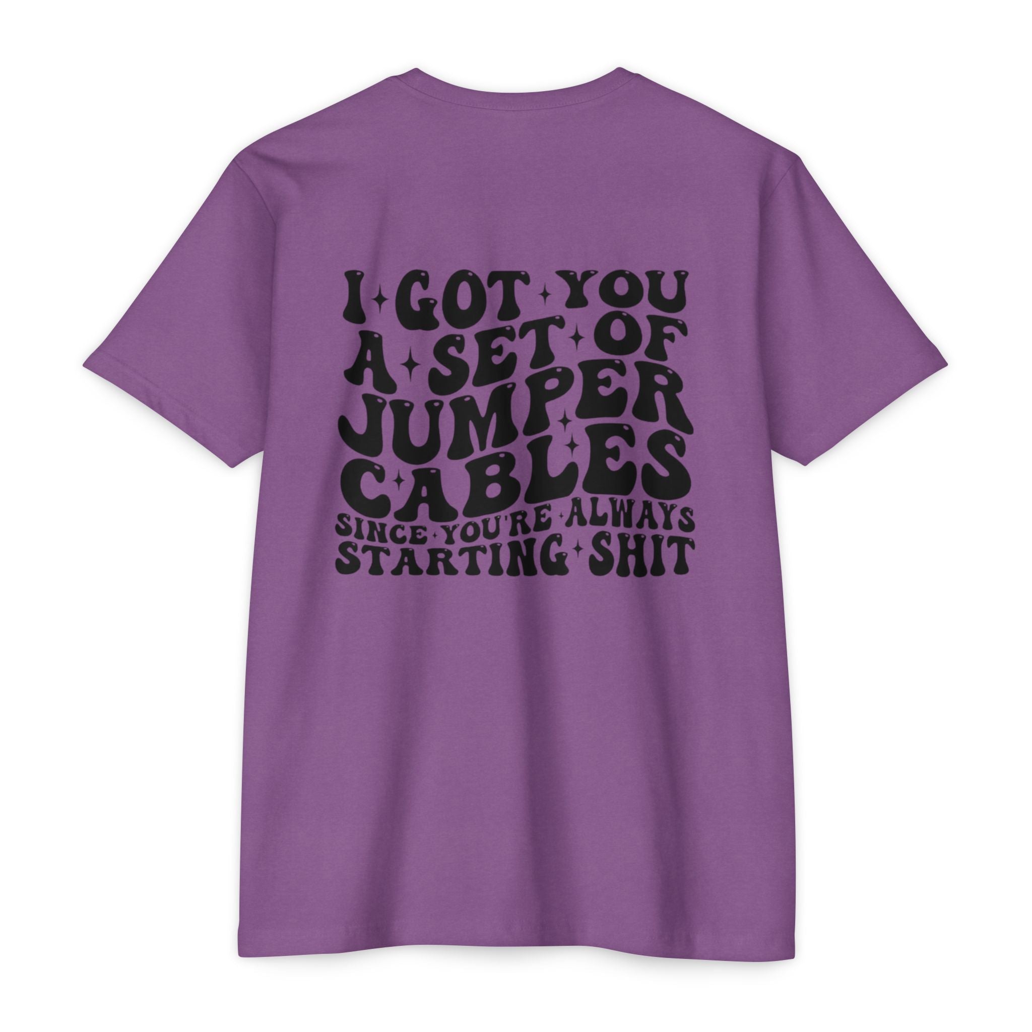 Graphic T-Shirt — “I Got You A Set Of Jumper Cables” Retro Smiley Tee
