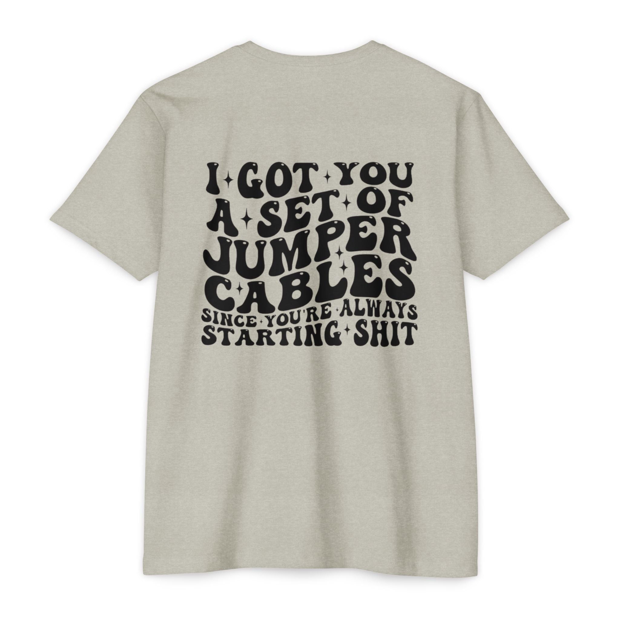 Graphic T-Shirt — “I Got You A Set Of Jumper Cables” Retro Smiley Tee