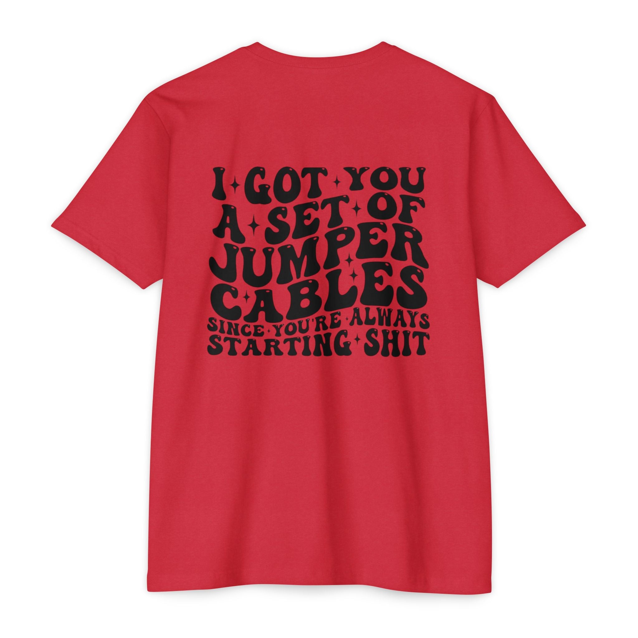 Graphic T-Shirt — “I Got You A Set Of Jumper Cables” Retro Smiley Tee