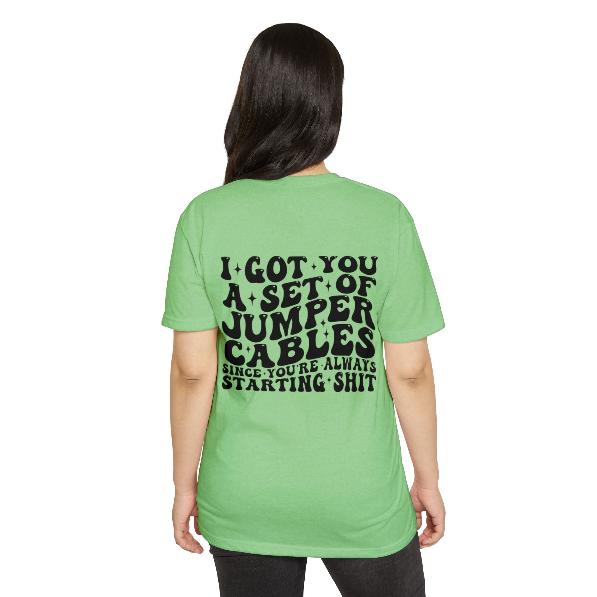 Graphic T-Shirt — “I Got You A Set Of Jumper Cables” Retro Smiley Tee