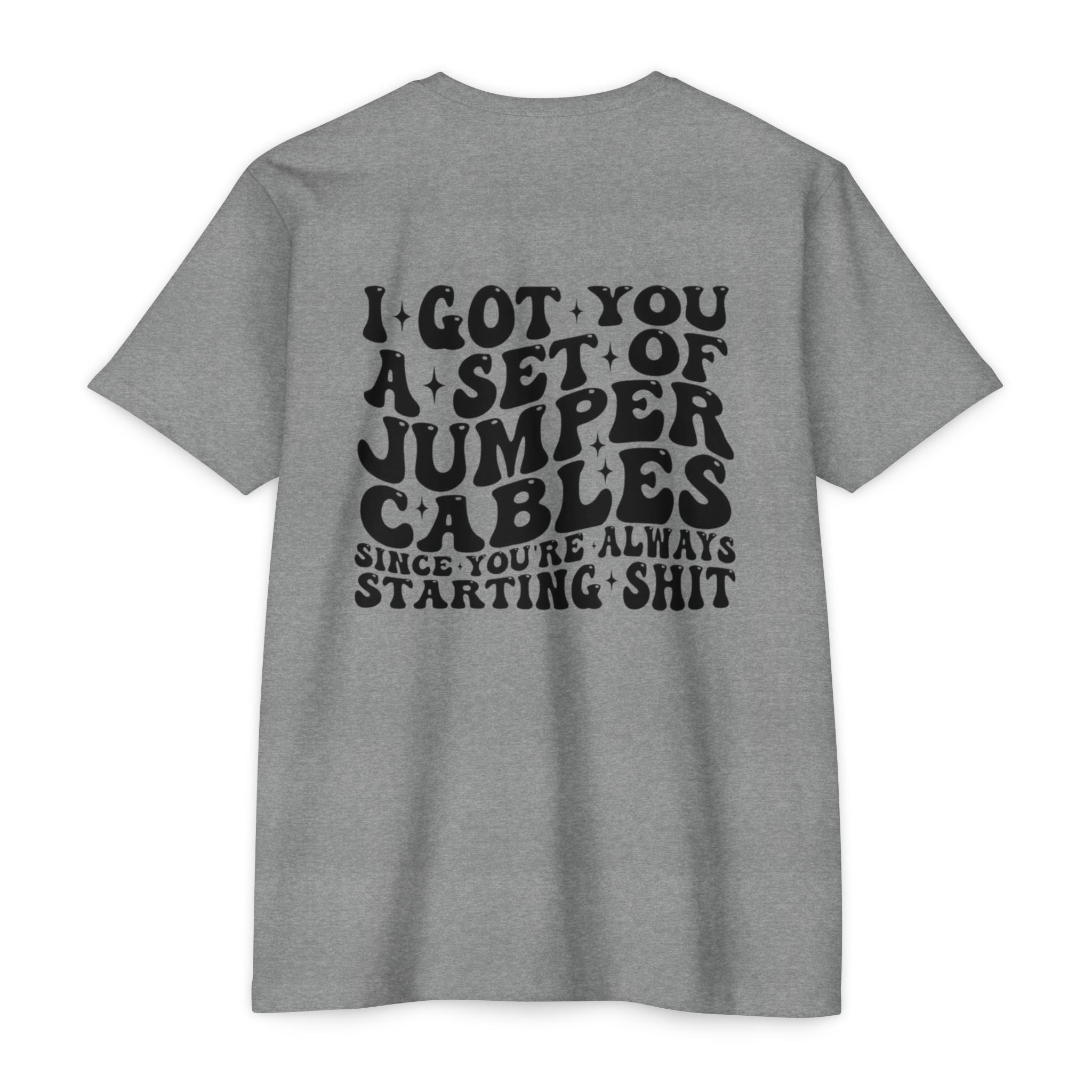 Graphic T-Shirt — “I Got You A Set Of Jumper Cables” Retro Smiley Tee