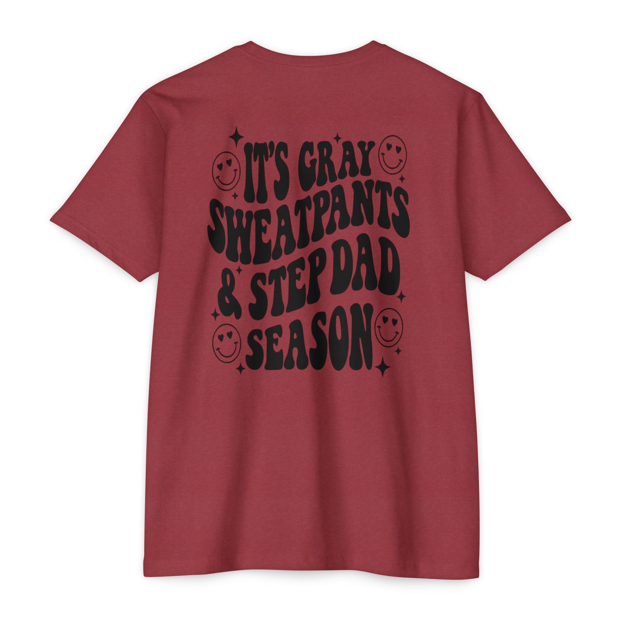 T-Shirt — "It’s Gray Sweatpants & Stepdad Season" Retro Smile Graphic